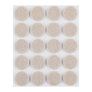 Podkładki filcowe okrągłe samoprzylepne, jasnobrązowe 20 mm, 20 szt.