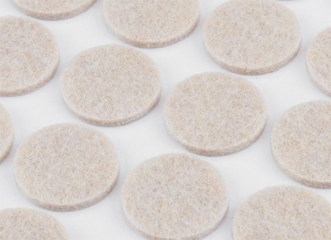 Podkładki filcowe okrągłe samoprzylepne, jasnobrązowe 20 mm, 20 szt.