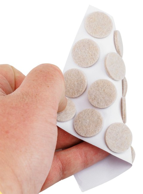 Podkładki filcowe okrągłe samoprzylepne, jasnobrązowe 20 mm, 20 szt.