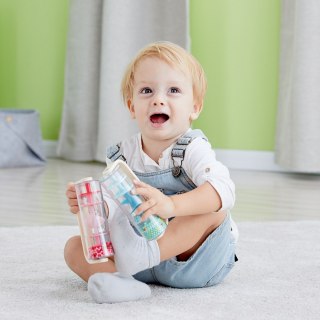 CLASSIC WORLD Drewniana Grzechotka Deszczownica Tuba z Kuleczkami Niebieska