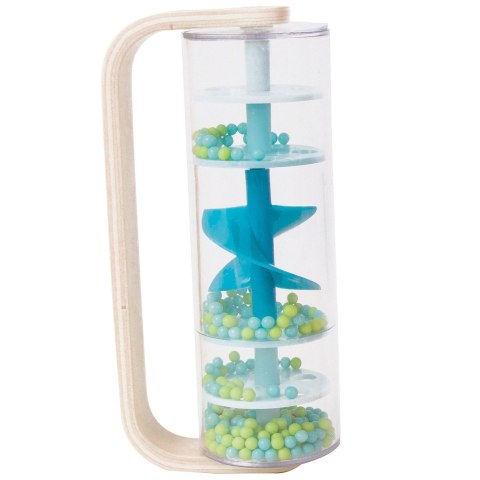 CLASSIC WORLD Drewniana Grzechotka Deszczownica Tuba z Kuleczkami Niebieska