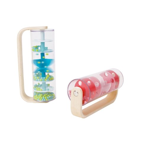 CLASSIC WORLD Drewniana Grzechotka Deszczownica Tuba z Kuleczkami Niebieska