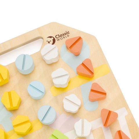 CLASSIC WORLD Drewniana Tablica Manipulacyjna Układanka Logiczna