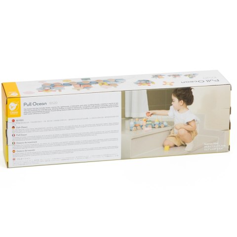 CLASSIC WORLD Drewniany Pociąg z Klockami do Ciągnięcia Ocean 28el