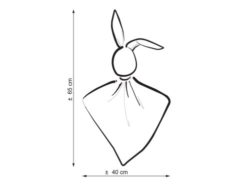 Zając przytulanka DOUDOU dwustronna bawełna i minky - Chevron miętowy - biały