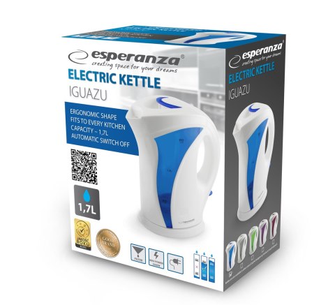 EKK018B Esperanza czajnik elektryczny iguazu 1.7 l biało-niebieski