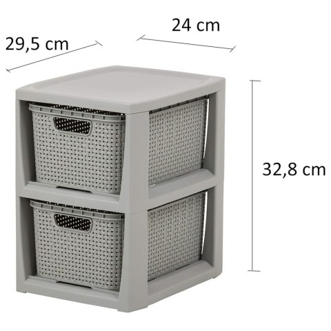 Regał z 2 koszykami szary