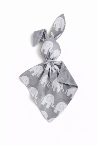 Zając przytulanka DOUDOU dwustronna bawełna i minky - Sowy szare - szary