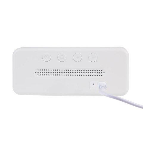 Zegar z alarmem i funkcją termometru, GreenBlue, biała obudowa, GB397