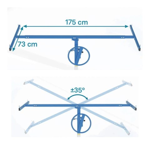 Podnośnik do płyt gipsowych GK do Regipsu OSB Regulowany 170-290 cm do 40kg