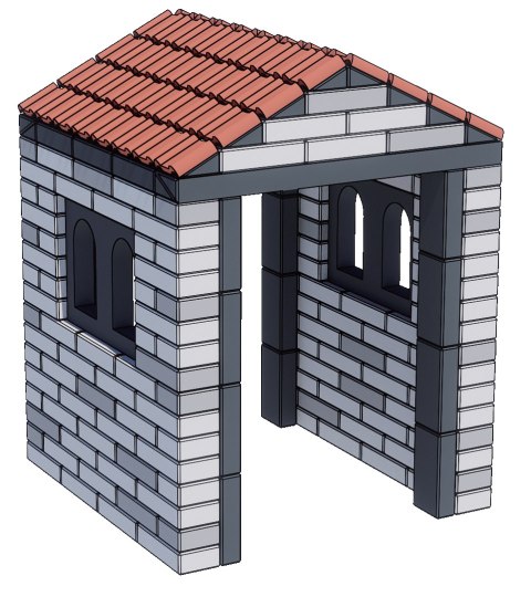 CLASSIC WORLD Mega Klocki Konstrukcyjne z Miękkiej Pianki EVA Zestaw Dach i Okna 38 el.