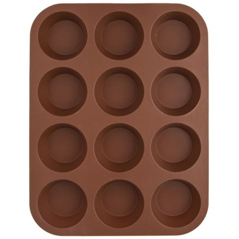 Forma do 12 Muffinek Babeczek Silikonowa Brązowa Solidna ORION 32,5 x 25 cm