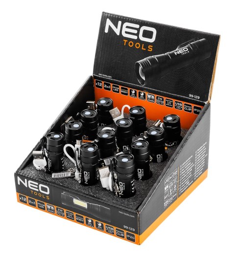 Latarka akumulatorowa XPE+COB 220 lm, wielokrotność 12 szt.