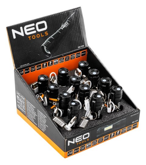 Latarka akumulatorowa XPE+COB 220 lm, wielokrotność 12 szt.