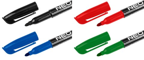 Marker budowlany, 4 kolory, permanentny, wodoodporny, olejowy, 4 szt