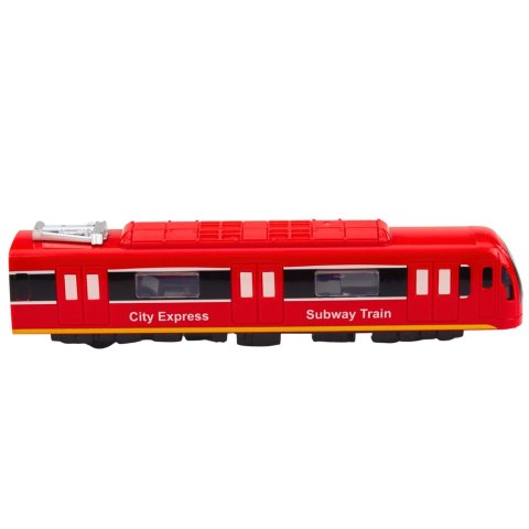 Metro Pociąg City Express Otwierane Drzwi Światła Dźwięki Czerwony