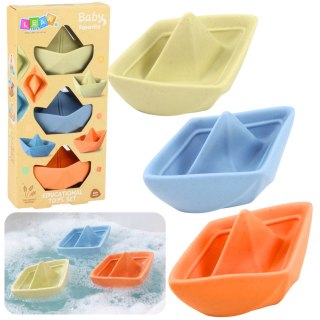 Zestaw Gumowe Łódki Do Kąpieli Zabawy Dla Malucha Pastelowe 3 szt.