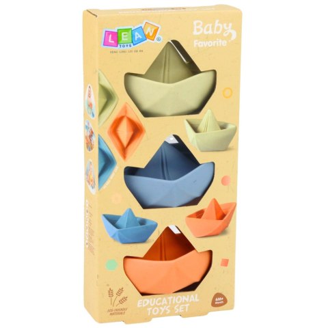 Zestaw Gumowe Łódki Do Kąpieli Zabawy Dla Malucha Pastelowe 3 szt.