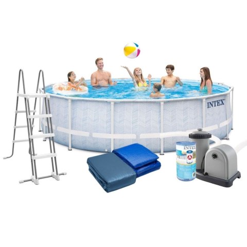 Basen ogrodowy stelażowy Chevron Prism Frame 488x122 cm zestaw INTEX 26746 NP