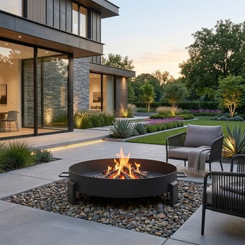 Duże solidne palenisko ogrodowe żeliwne 60cm z uchwytami idealne do ogniska