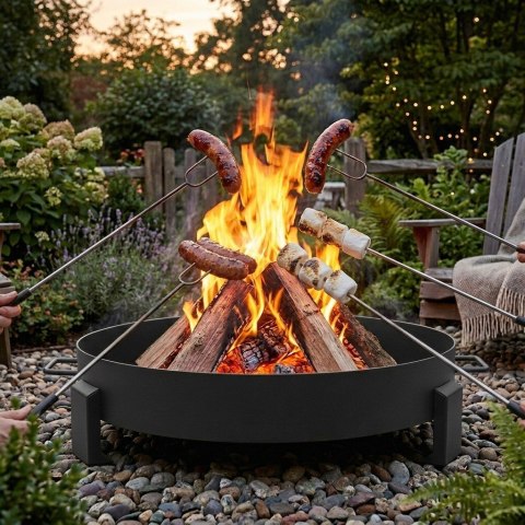 Duże solidne palenisko ogrodowe żeliwne 60cm z uchwytami idealne do ogniska