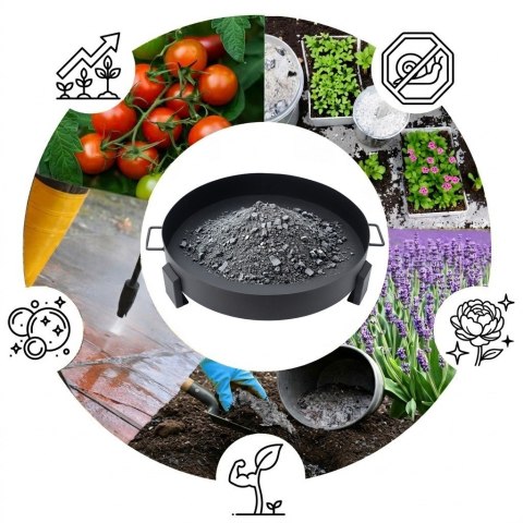 Duże solidne palenisko ogrodowe żeliwne 60cm z uchwytami idealne do ogniska