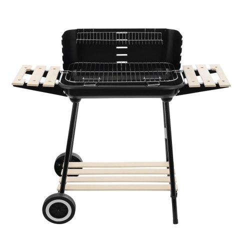 Grill węglowy ogrodowy na kółkach z 3 półkami
