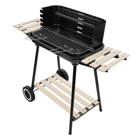 Grill węglowy ogrodowy na kółkach z 3 półkami