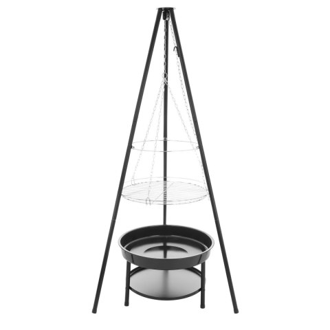 Palenisko trójnóg duży grill ogniskowy ogrodowy wiszący 2w1
