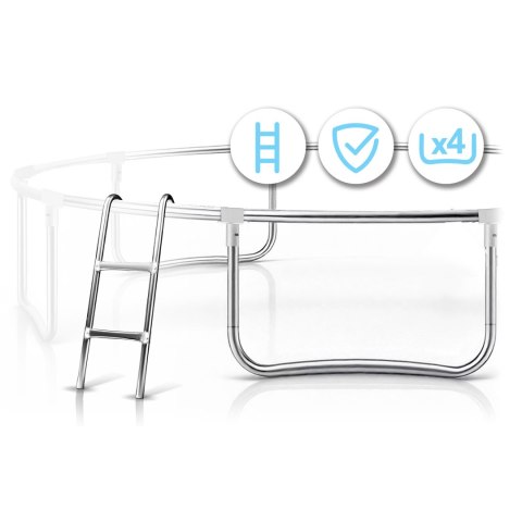 Trampolina ogrodowa 12ft/374cm z siatką zewnętrzną i drabinką Neo-Sport