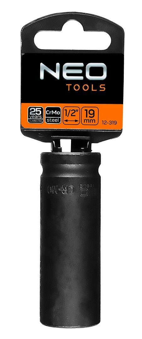 Nasadka udarowa 1/2" długa, 19 x 78 mm , CrMo