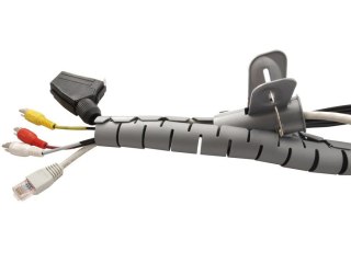 Organizator/maskownica kabli Maclean, 25mm x 2m, szara, MCTV-676 S