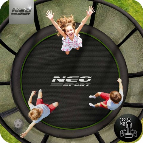Trampolina ogrodowa 12ft/374cm z siatką zewnętrzną i drabinką Neo-Sport