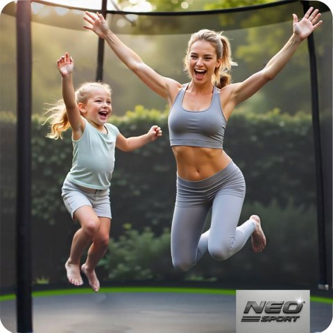 Trampolina ogrodowa 12ft/374cm z siatką zewnętrzną i drabinką Neo-Sport