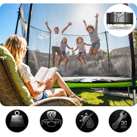 Trampolina ogrodowa 12ft/374cm z siatką zewnętrzną i drabinką Neo-Sport