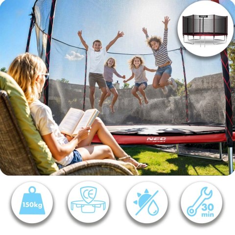 Trampolina ogrodowa 13ft/404cm z siatką zewnętrzną i drabinką Neo-Sport
