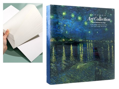 Blok rysunkowy/szkicownik - V. van Gogh, Gwiaździsta Noc nad Rodanem.