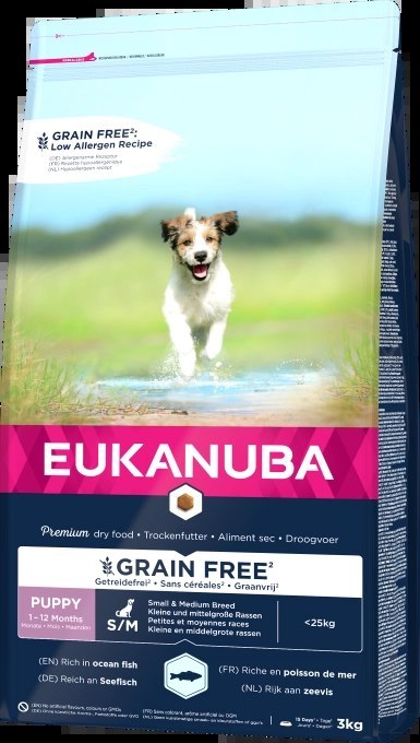 Eukanuba Puppy&Junior Small/Medium Grain Free Łosoś 3kg