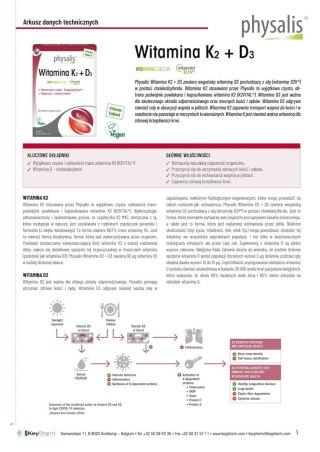 WITAMINA K2 + D3 60 TABLETEK - PHYSALIS