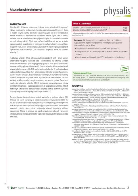 WITAMINA K2 + D3 60 TABLETEK - PHYSALIS