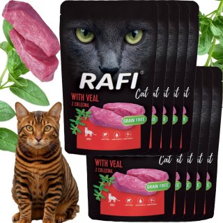 RAFI Karma Mokra Pasztet Dla Kota z Cielęciną 100g x 10 szt.