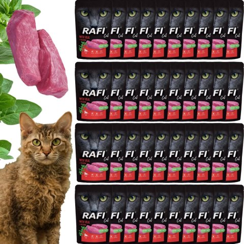 RAFI Karma Mokra Pasztet Dla Kota z Cielęciną 100g x 40 szt.