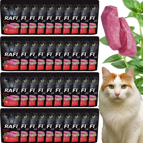 RAFI Karma Mokra Pasztet Dla Kota z Cielęciną 100g x 40 szt.
