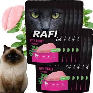 RAFI Karma Mokra Pasztet Dla Kota z Indykiem 100g x 10 szt.