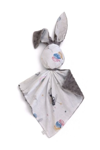 Zając przytulanka DOUDOU dwustronna bawełna i minky - Baloniki - szary