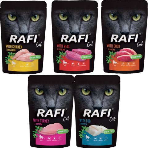 Zestaw RAFI Karma Mokra Pasztet Dla Kotów MIX Smaków 100g x 50 szt.
