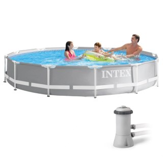Basen ogrodowy stelażowy Prism Frame 366x76 cm z pompą filtrującą INTEX 26712 NP