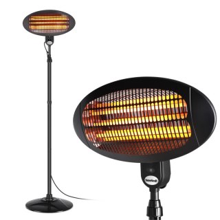 Parasol ogrzewacz elektryczny promiennik tarasowy stojący wiszący 2000W Bauerkraft