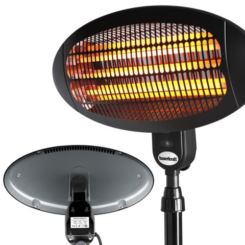 Parasol ogrzewacz elektryczny promiennik tarasowy stojący wiszący 2000W Bauerkraft