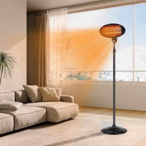 Parasol ogrzewacz elektryczny promiennik tarasowy stojący wiszący 2000W Bauerkraft